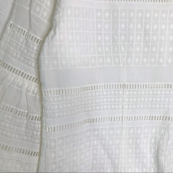 J Crew Flutter Sleeve Shift Dress In Eyelet 100% Cotton SIZE 8 - Picture 13 of 15